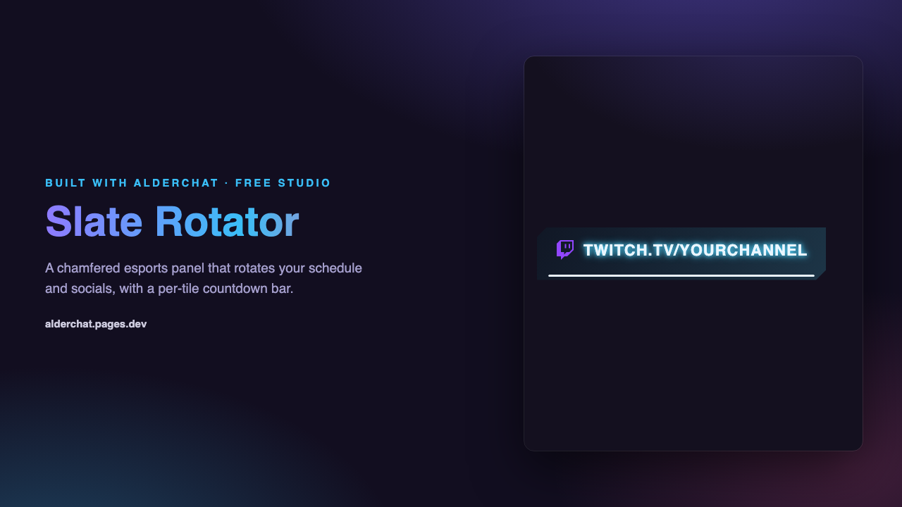 Slate Rotator - chamfered esports schedule rotator