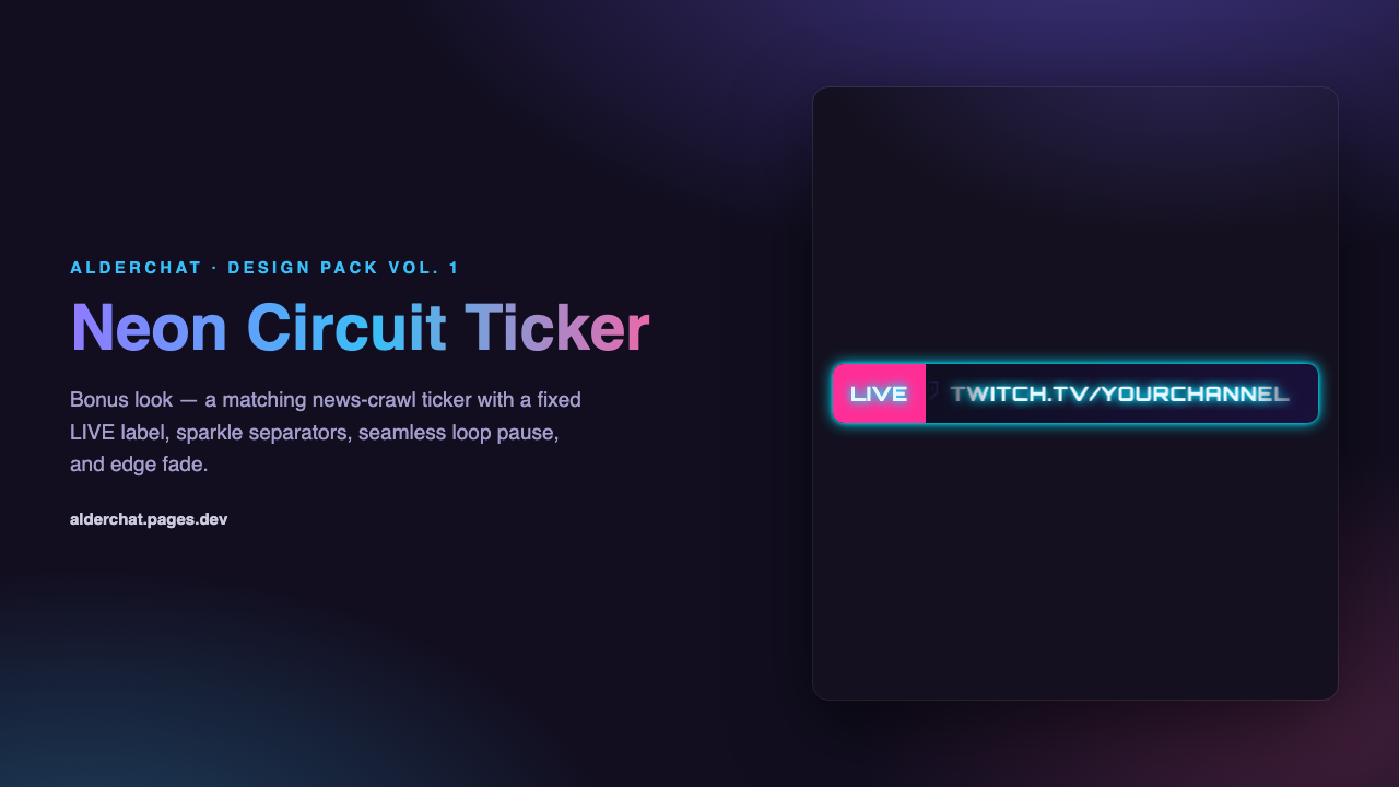 Neon Circuit ticker widget